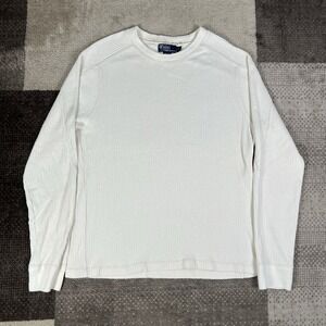 Vintage Polo Ralph Lauren Men's XL 836 R64 Thermal Ribbed Y2K White Sweater
